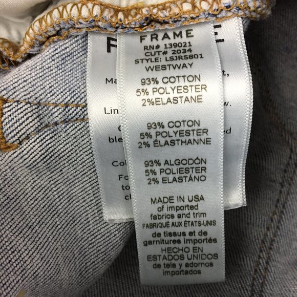 FRAME Le Skinny De Jeanne Westway Light Wash Raw Edge Step Hem Slim Fit Jeans - Picture 3 of 11